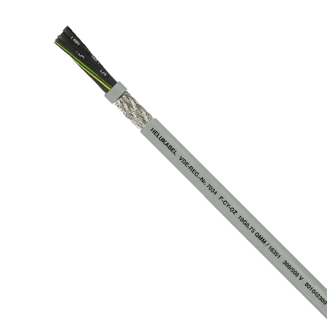 F-CY-JZ Cable blindado con malla 7×16, 80°C 500v, cobre, PVC/Gris negro num