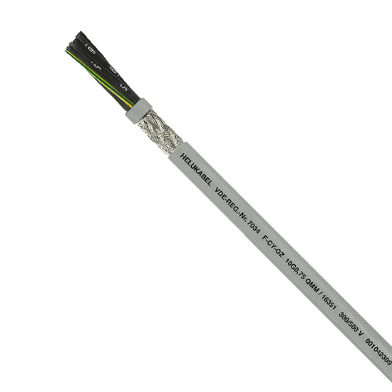 F-CY-JZ Cable blindado con malla 5×18, 80°C 500v, cobre, PVC/Gris negro num