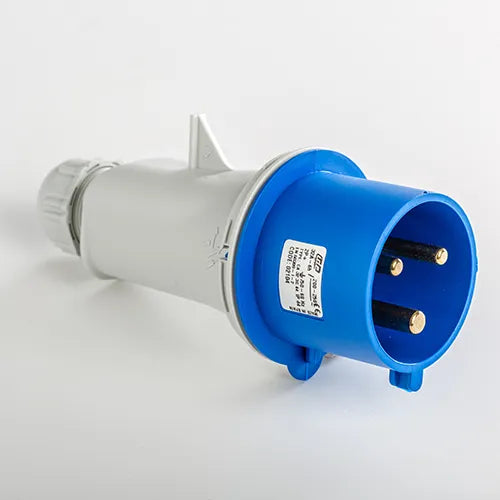 Clavija aérea 32A 2P+T 230VCA 6h Azul IP44