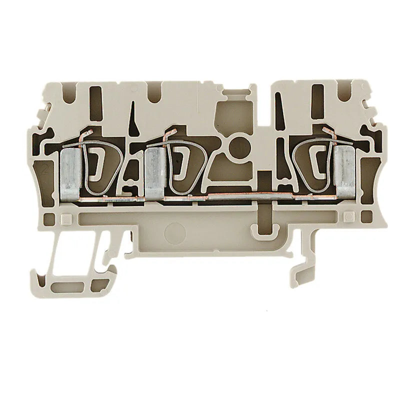 ZDU 2.5/3AN Clema de paso 3 conexiones 2.5mm² 26-12AWG 24A 800VCA Beige