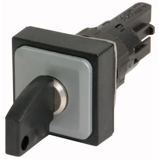 Q25S3 Selector cuadrado 25X25mm con Llave 3pos 16mm Momentáneo -0- Negro