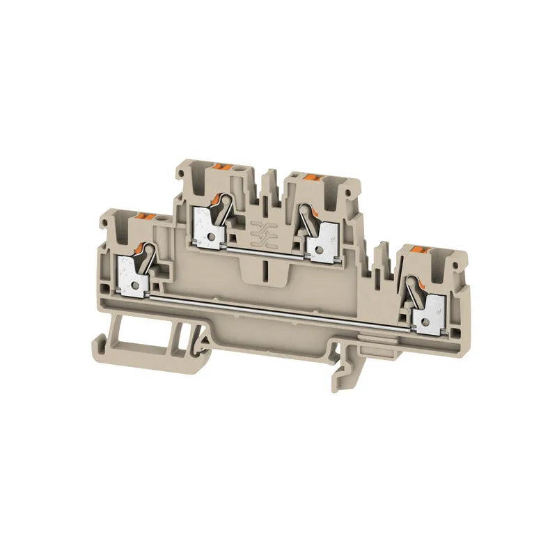 A2T 2.5 Clema 2-Pisos 2 conexiones 2.5mm² 28-12AWG 24A 800VCA Beige