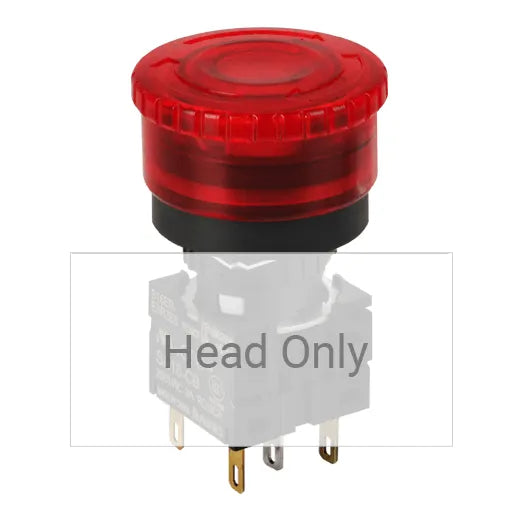 S16ER-E3R Botón paro emergencia cabezal corto D30 iluminado 16mm Girar P/liberar