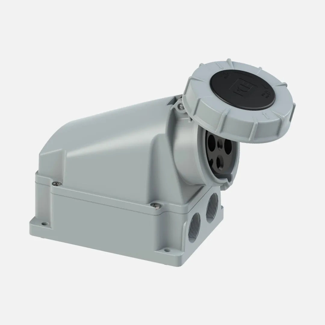 5872 Base mural 3P+T 11H 63A 500V IP67 Negro