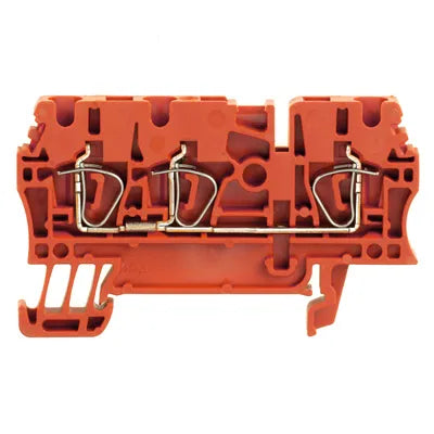 ZDU 2.5/3AN RT Clema de paso 3 conexiones 2.5mm² 26-12AWG 24A 800VCA Rojo