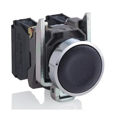 XB4 Boton pulsador momentáneo negro no iluminado 22.5mm 1NA+1NC IP66