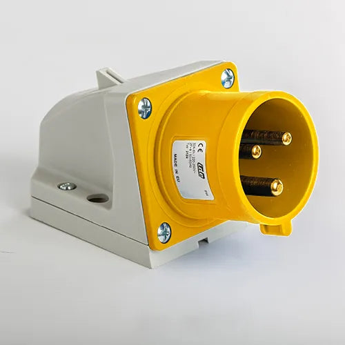 Clavija mural 32A 2P+T 120VCA 4h Amarillo IP44