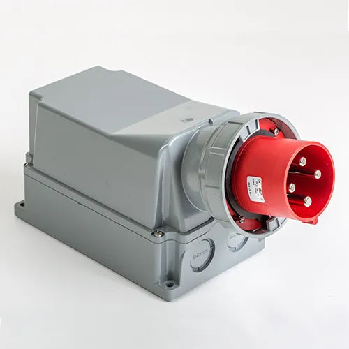 Clavija mural 125A 3P+T 400VCA 6h Rojo IP66-IP67