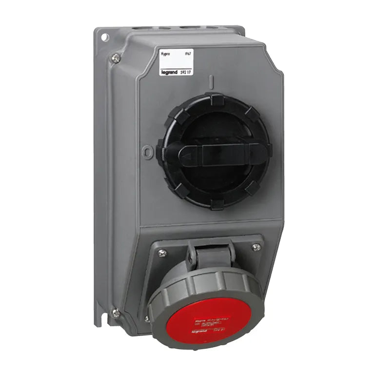 Toma corriente con interruptor 3P+T  16A 440-460V IP67