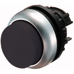 M22-DRH-S RMQ-Titan Botón pulsador Saliente Bisel plata 22mm Mantenido Negro