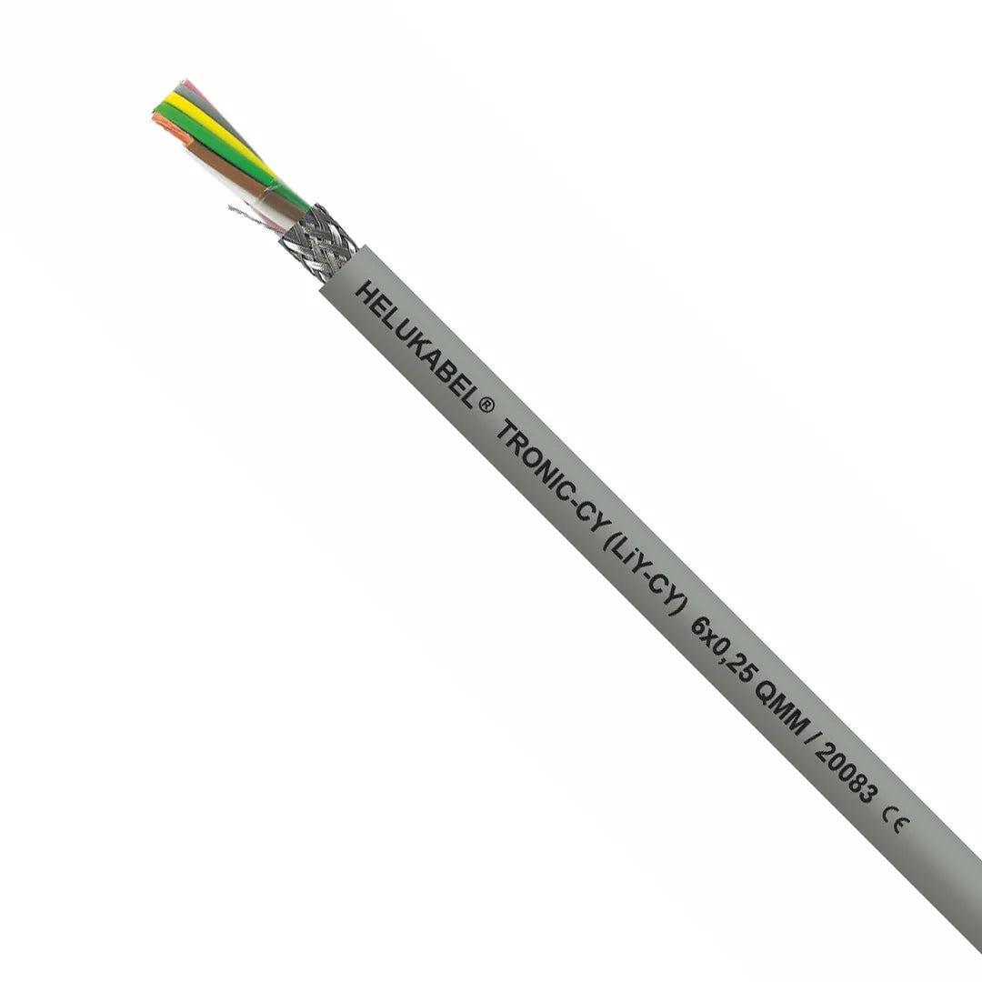 TRONIC-CY(LiY-CY) Cable blindado con malla 6×20,80°C 300v,cobre, PVC/G cód. col.