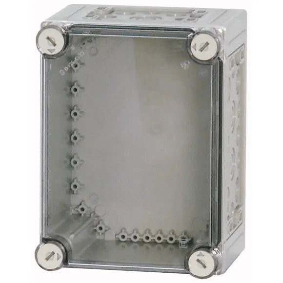 CI23E-125 Caja con tapa transparente y perforaciones 250Hx187.5Wx150D IP65