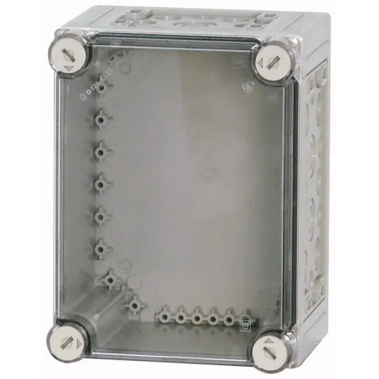 CI23E-125 Caja con tapa transparente y perforaciones 250Hx187.5Wx150D IP65