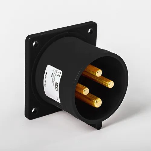 Clavija empotrar recta 32A 3P+T 500VCA 7h Negro IP44