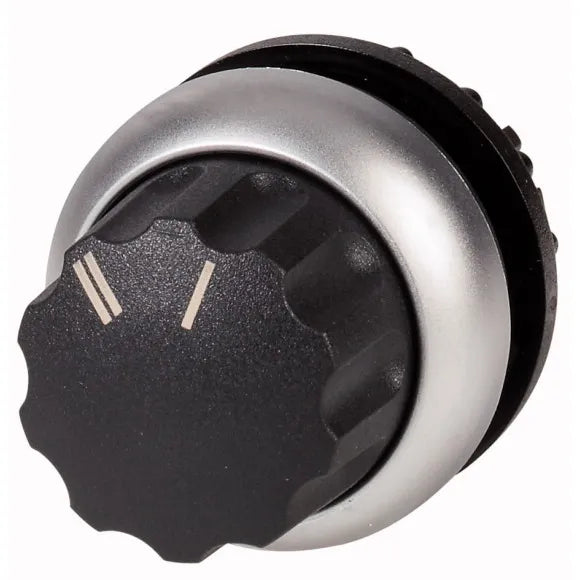 M22-WR-X92 Selector tipo Perilla 2 posiciones B/plata 22mm Mantenido I-II