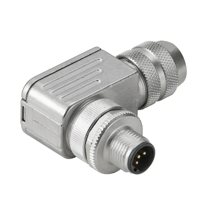 SAISW-M-5/8 M12 Conector macho acodado latón M12 5P PG9 Codigo A IP67