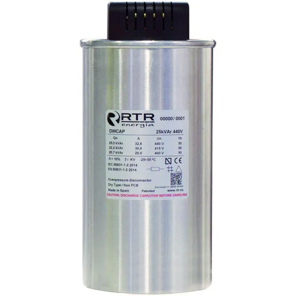 Serie DWCAP Capacitor de potencia trifásico 20kVAR 3×307.01µF 240VCA