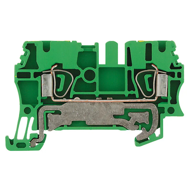 ZPE 2.5 Clema para tierra 2 conexiones 2.5mm² 26-12AWG 800VCA Verde-Amarillo