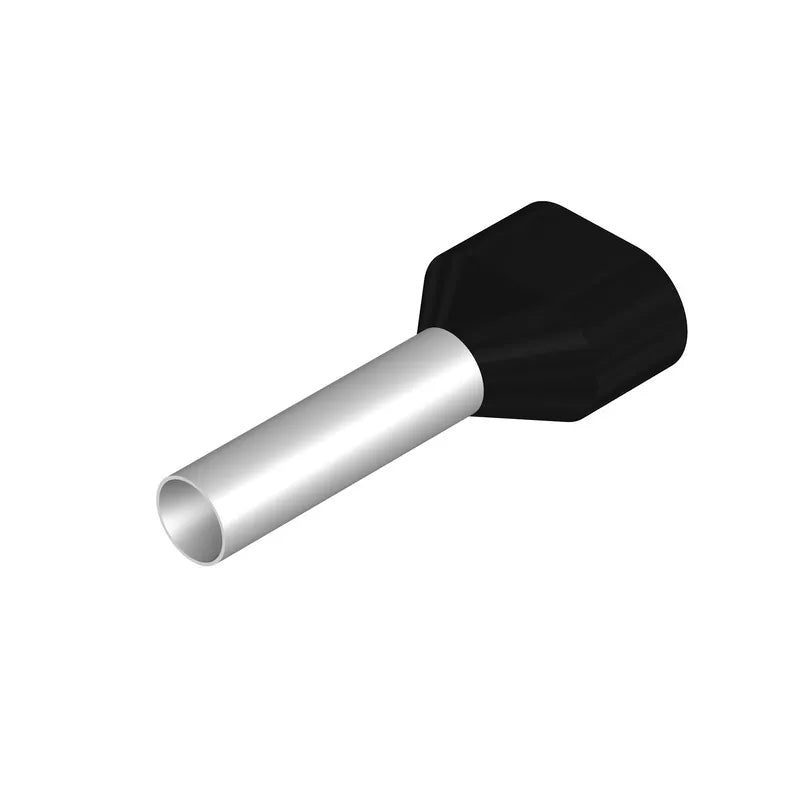 H6,0/29 ZH SW Terminal doble ferrul aislado 29L 6mm² 10AWG W-Negro 100PZ
