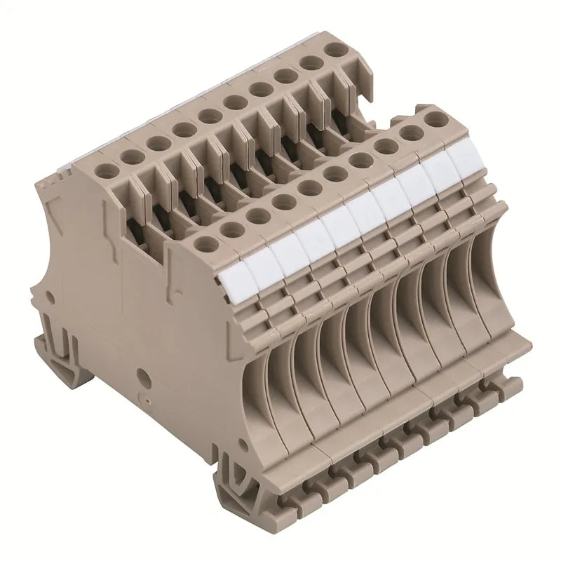 WDU 2.5/10 BEZ Areglo de 10 clemas en color beige 2.5mm² 26-12AWG 24A 800VCA