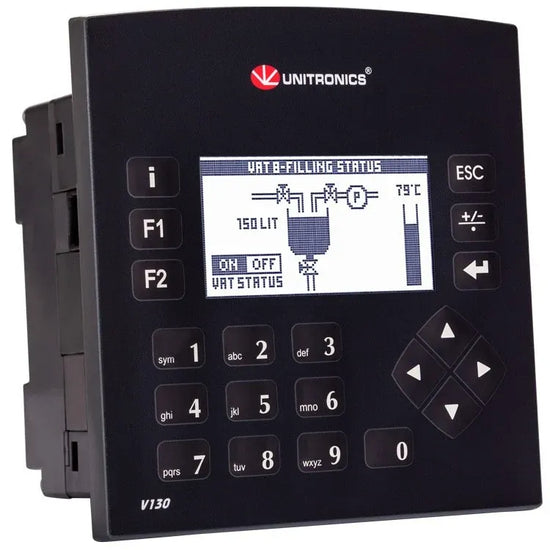 Vision™PLC+HMI Display monocromático 2.4″ 22DI 2AI 12RI 24VCD