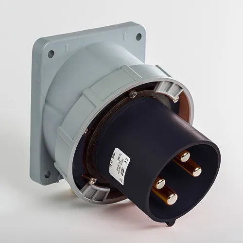 Clavija empotrar inclinada 125A 3P+T 500VCA 7h Negro IP66-IP67