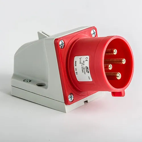 Clavija mural 32A 3P+T 400VCA 6h Rojo IP44