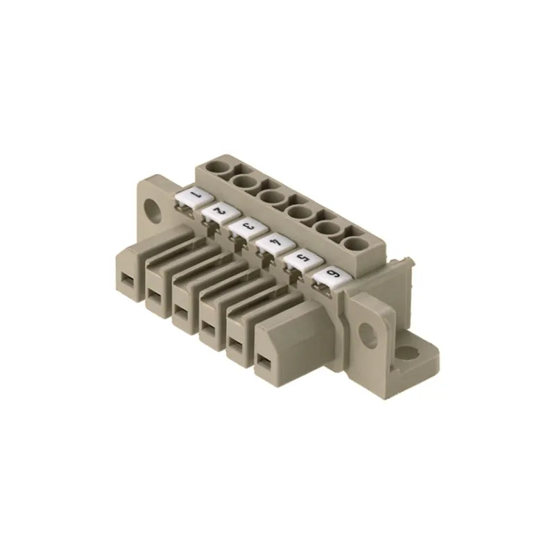 STV S 6 SB Conector hembra de potencia para PCB 6P Paso 7mm 180° Gris