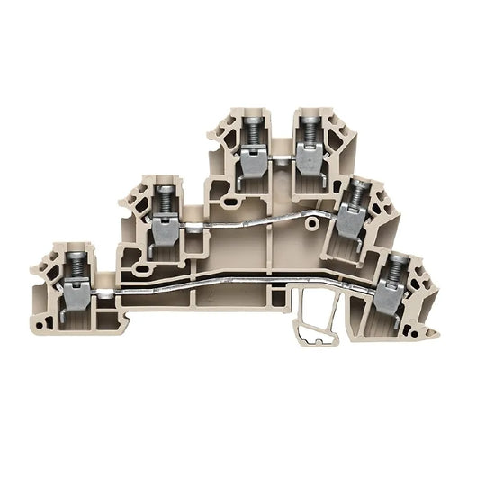 DLD 2.5 DB Clema de 3 niveles 2.5mm² 26-12AWG 24A 250VCA Beige