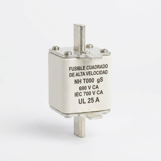 Fusible cuadrado de alta velocidad NH  T000 gS 690 V CA IEC 700 V CA UL 25 A