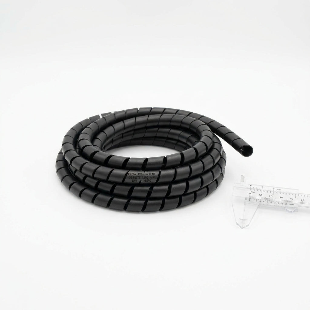 Espiral para cableado de polyetileno 1/4″ Diámetro 8mm Rango 6-60mm Negro