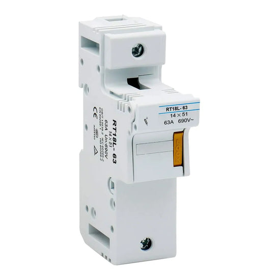 Portafusible unipolar 14x51mm 63A 690VAC 100kA Montaje riel DIN
