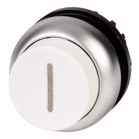 M22-DRH-W-X1 RMQ-Titan Botón pulsador Saliente B/plata 22mm Mantenido -I- Blanco