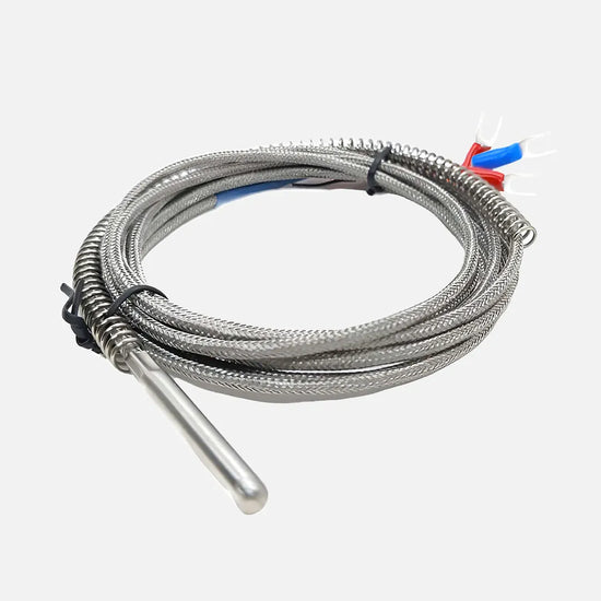 RTD PT100 Vastago 3/16 Diax 1-1/2″L Con 2 metros de extensión de malla