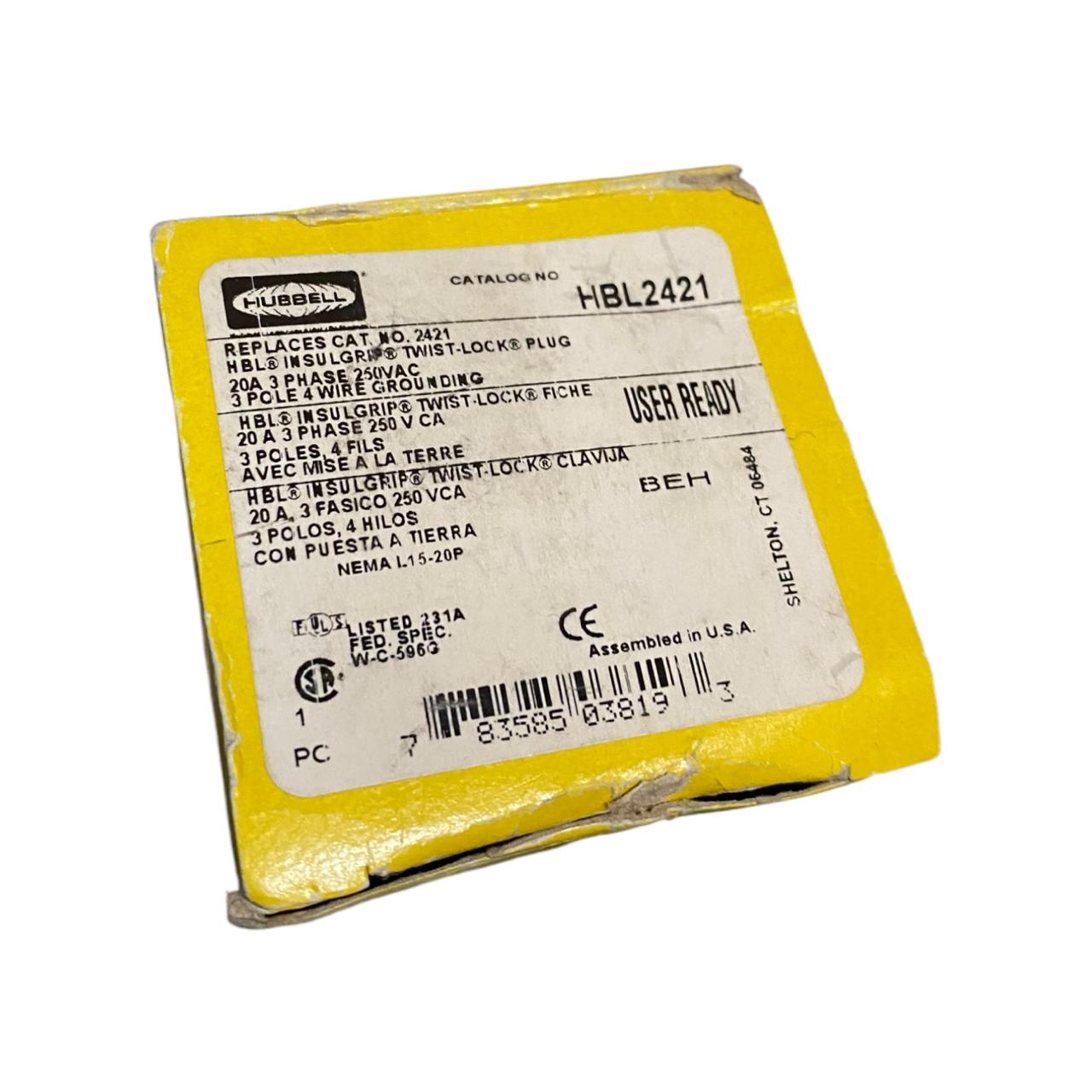 Hubbell HBL2421 enchufe de bloqueo
