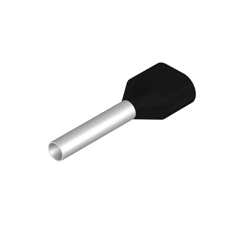 H1,5/20D ZH SW Terminal doble ferrul aislado 20L 1.5mm² 16AWG DIN Negro 500PZ