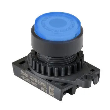 S2PR-P1B Botón pulsador redondo saliente 22mm momentáneo azul