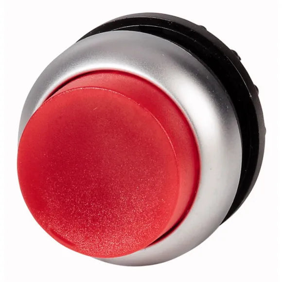M22-DLH-R Botón pulsador iluminado Saliente B/plata 22mm Momentáneo Rojo