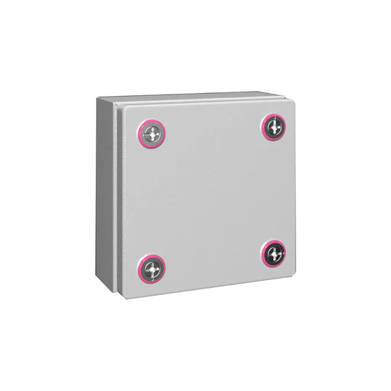KX Caja de bornes de chapa de acero 150Hx150Wx80Dmm IP66 RAL7035 Sin placa.Mont