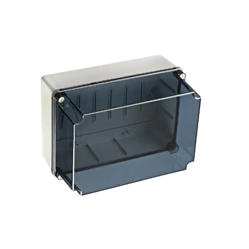 19965 Caja estanca guardamotor laterales lisos Tapa Transp 244Hx334Wx191Dmm IP67