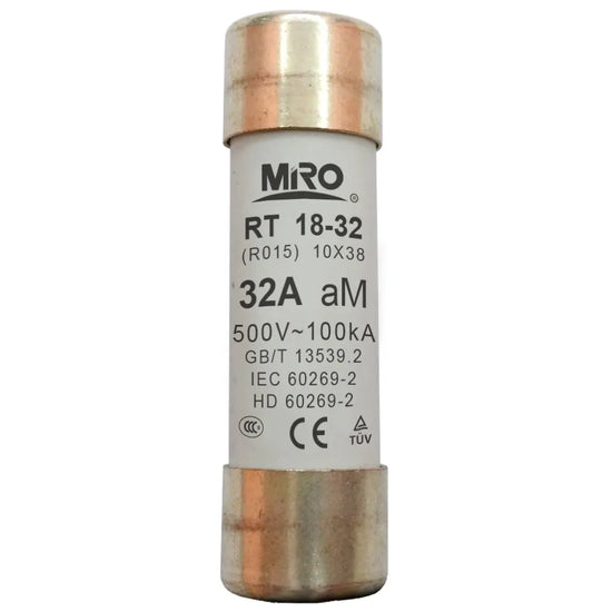 Fusible de accion retardada para motores Clase aM 10x38mm 25A 500VCA 100kA