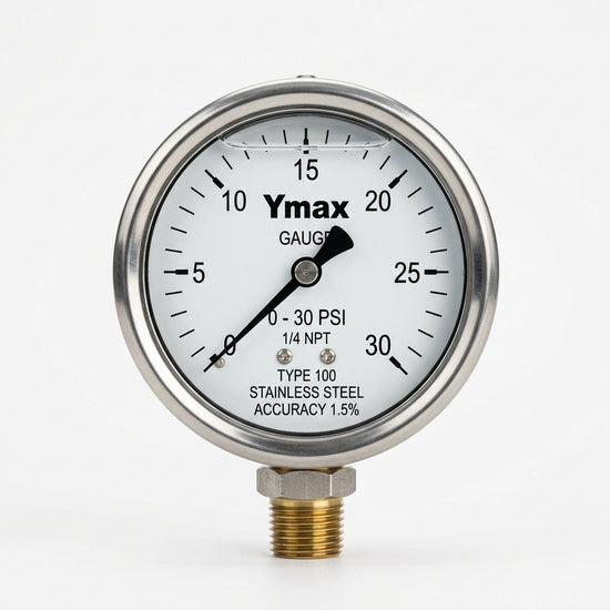 Ymax GAUGE, 0-30 PSI, 1/4, NPT manómetro