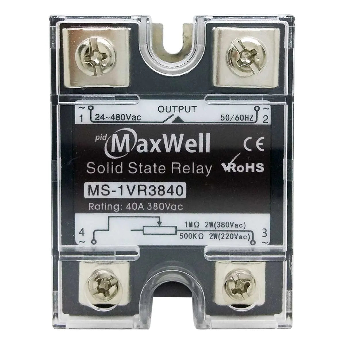 SPEV3840 Relé estado sólido Maxwell 40A 24-380VAC mont. panel entrada  IP20