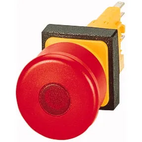 Q25LPV Botón paro de emergencia 16mm Hongo 25X25mm iluminado Jalar P/Liberar