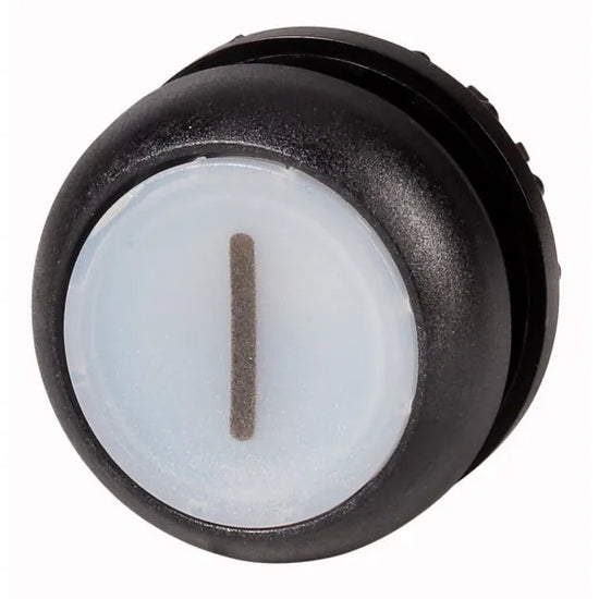 M22S-DL-W-X1 Botón pulsador iluminado Plano B/negro 22mm Momentáneo -I- Blanco