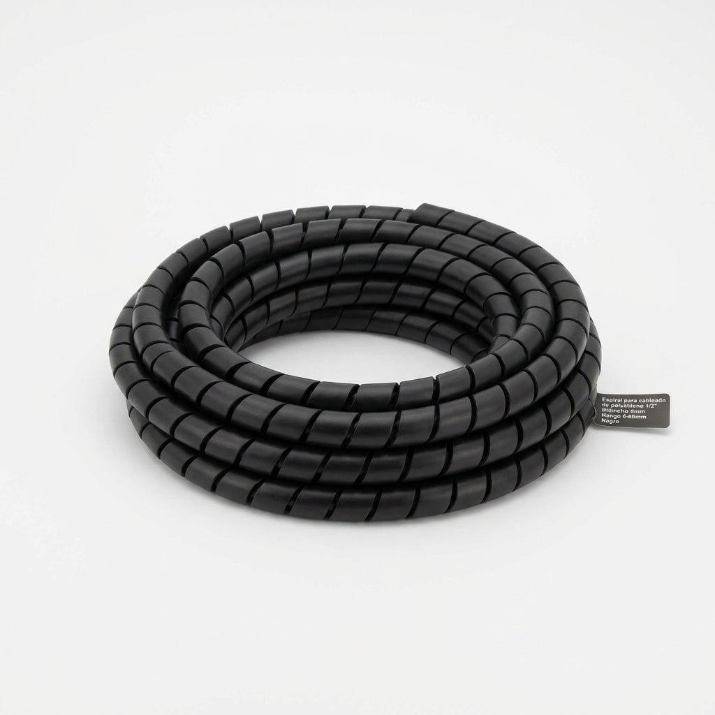 Espiral para cableado de polyetileno 1/2″ Diámetro 8mm Rango 6-60mm Negro