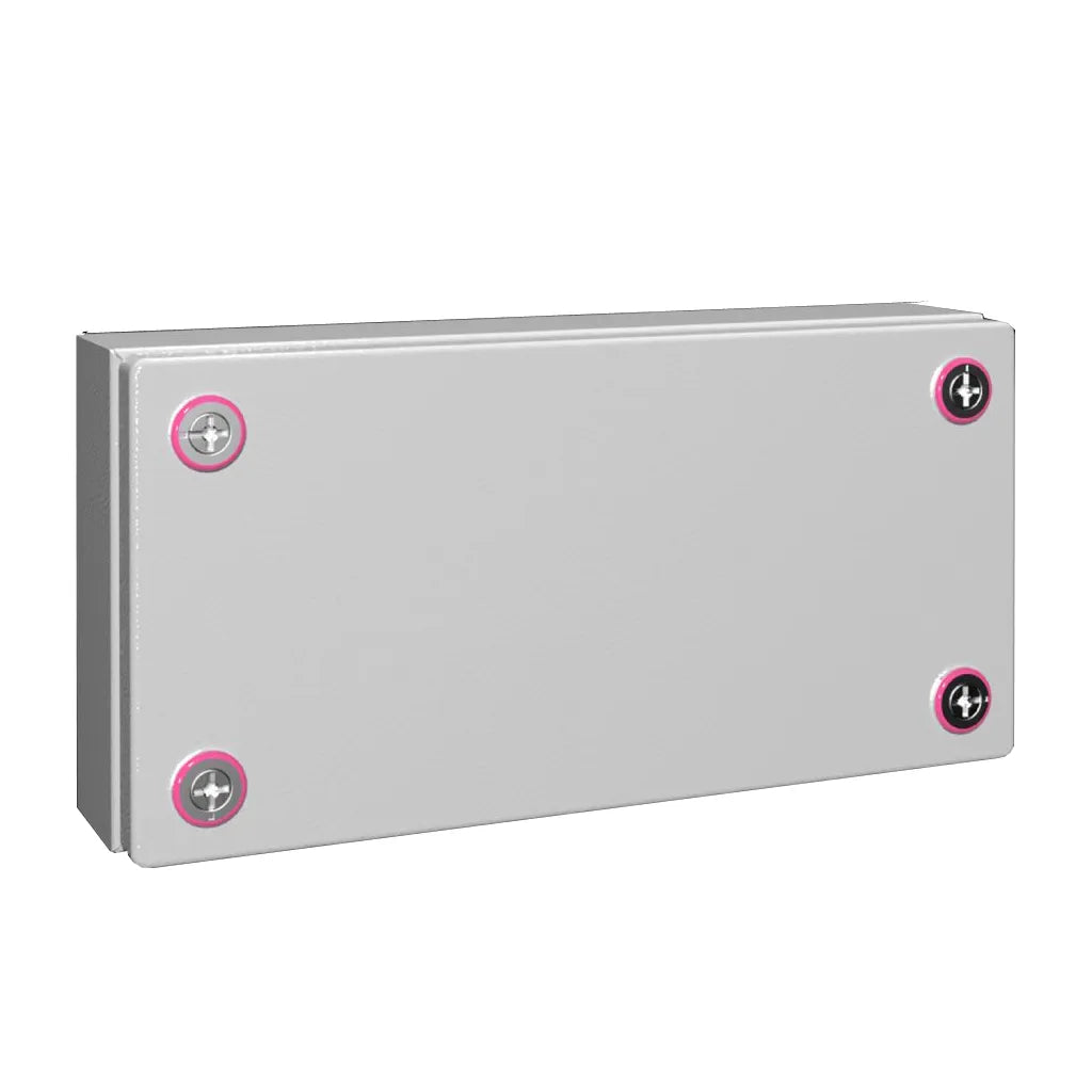 KX Caja de bornes de chapa de acero 150Hx300Wx80Dmm IP66 RAL7035 Sin placa.Mont