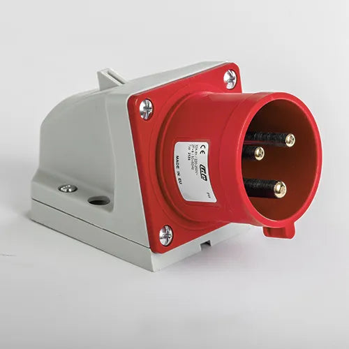 Clavija mural 32A 2P+T 400VCA 9h Rojo IP44
