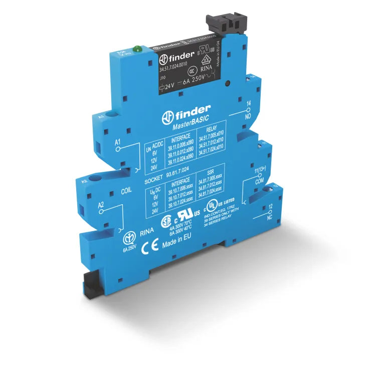 Interfaz modular con relé MasterBASIC EMR ATEX 6.2mm 12VCA/CD 1CO 1NA1NC 6A 250V