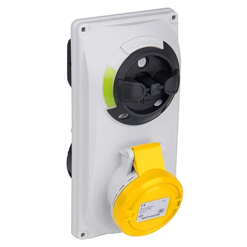 Base emportrar enclavamiento 16A 2P+T 120VCA 4h Amarillo IP44-P54